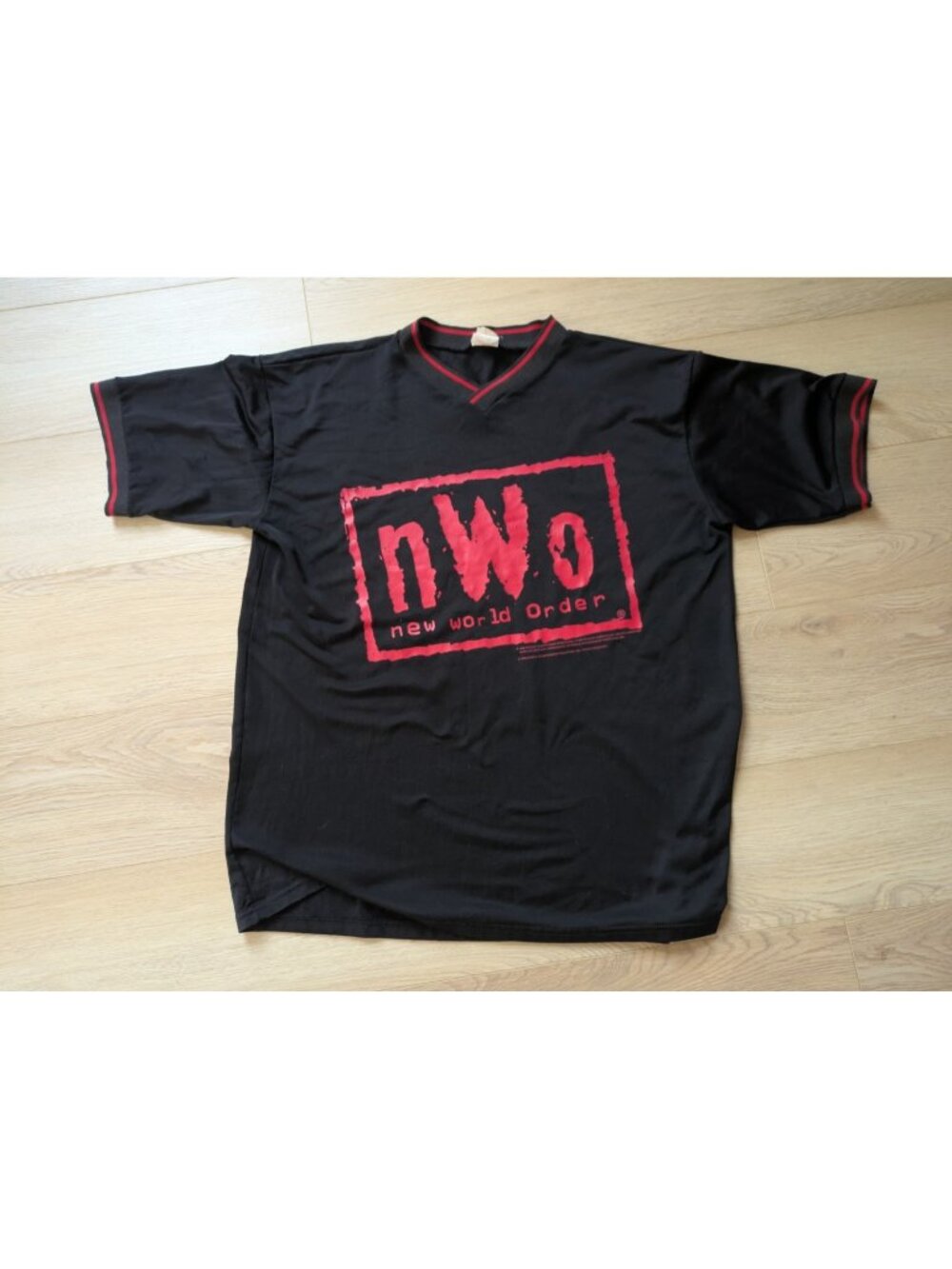 VINTAGE 90s WCW nWo Wolfpac Wrestling Football Jersey Shirt L / XL Mesh